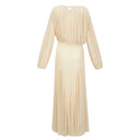 Renata Yellow Lantern Sleeve Pleated Maxi Dress