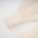 Edith Cream White Draped Tulle Maxi Dress