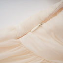 Edith Cream White Draped Tulle Maxi Dress