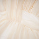Edith Cream White Draped Tulle Maxi Dress
