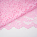 Adeline Pink Ribbon Detail Floral Lace Midi Dress