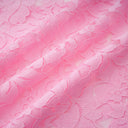 Adeline Pink Ribbon Detail Floral Lace Midi Dress