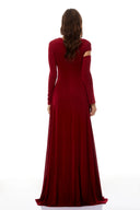 Bethany Red Cut-Out Ruched Maxi Dress