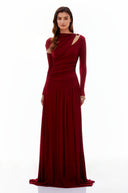 Bethany Red Cut-Out Ruched Maxi Dress