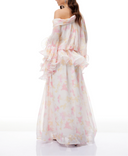 Rosa White Floral Print Ruffled Maxi Dress