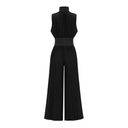 Edwina Black Mock Neck Ruched Jumpsuit