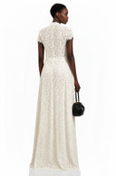 Valerie White Floral Lace Top & Trousers Set