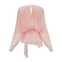 Aveline Pink Fully Pleated Ruffled Mini Dress