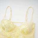 Theresa Yellow Floral Appliqué Corset Maxi Dress