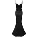 Theresa Black Floral Appliqué Corset Maxi Dress