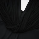Geraldine Black Deep V-Neck Draped Jumpsuit