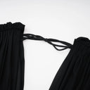Geraldine Black Deep V-Neck Draped Jumpsuit