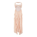 Octavia White Chiffon Ruffle Halterneck Maxi Dress