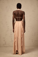 Octavia Pink Chiffon Ruffle Halterneck Maxi Dress