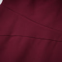 Hilary Burgundy Asymmetrical Cape Maxi Dress