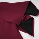 Hilary Burgundy Asymmetrical Cape Maxi Dress