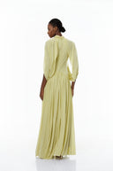Laurel Green Cape Design Mesh Maxi Dress