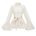 Norma Neutral Semi-Sheer Blouse & Dress Set