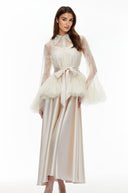 Norma Neutral Semi-Sheer Blouse & Dress Set