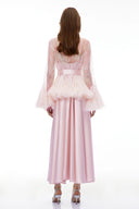 Norma Pink Semi-Sheer Blouse & Dress Set
