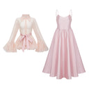 Norma Pink Semi-Sheer Blouse & Dress Set