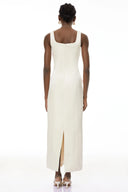 Valencia White Flora Embroidered Maxi Dress