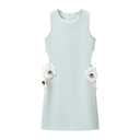 Zelda Green Cut-Out Mini Dress with 3D Petals