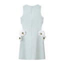 Zelda Green Cut-Out Mini Dress with 3D Petals