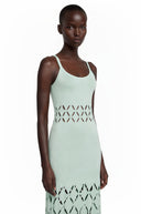 Zinnia Green Cut-out Knitted Maxi Dress