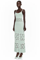 Zinnia Green Cut-out Knitted Maxi Dress