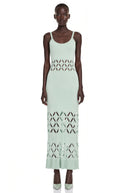 Zinnia Green Cut-out Knitted Maxi Dress