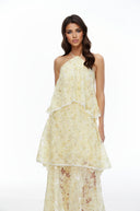 Sloane Cream Halterneck Lace Maxi Dress