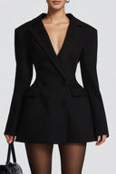 Eleanor Black Double Breasted Blazer Mini Dress