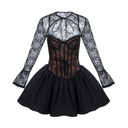 Chloé black floral-lace vest & dress matching set