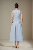 Evangeline Blue Embellished Top & Skirt Set