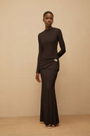 Fátima Brown Gathered Maxi Dress