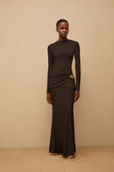 Fátima Brown Gathered Maxi Dress
