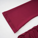 Herminia Burgundy One Shoulder Gathered Maxi Dress