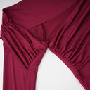 Herminia Burgundy One Shoulder Gathered Maxi Dress