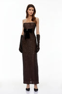 Isadora Black Maxi Dress with Bow Detail