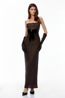 Isadora Black Maxi Dress with Bow Detail