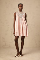 Sylvie pink embellished pleated mini dress