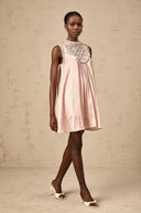 Sylvie pink embellished pleated mini dress