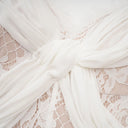 Viviane white lace pleated maxi dress