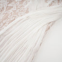Viviane white lace pleated maxi dress