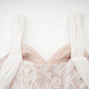 Viviane white lace pleated maxi dress