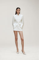 Renée White Barrel Design Jacket & Skirt Set