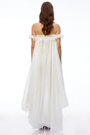 Roslyn White Glossy Bubble Hem Mini Dress