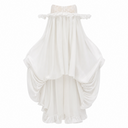 Roslyn White Glossy Bubble Hem Mini Dress