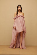 Roslyn Pink Glossy Bubble Hem Mini Dress